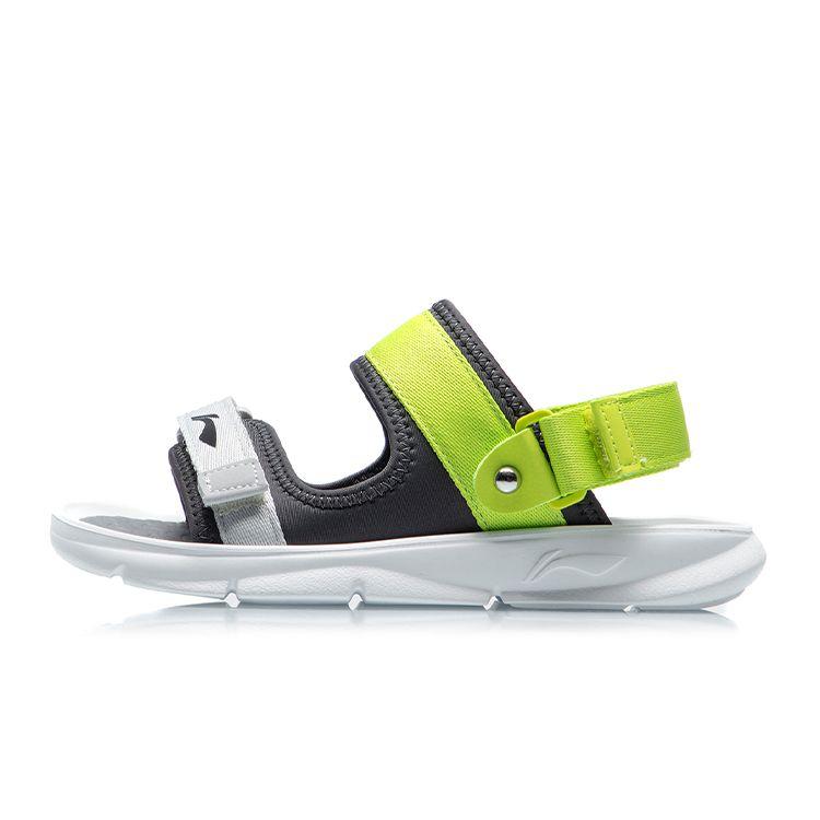 LiNing Comfortable Non-Slip Sports Sandals Kids Sandals Black Green YKUR022-7