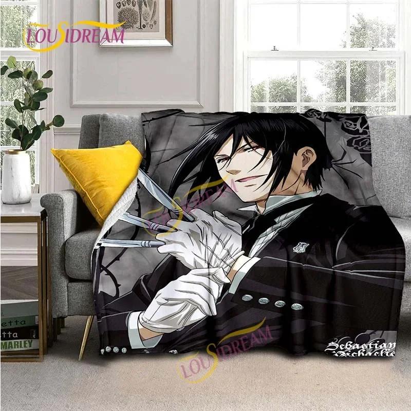 Black Butler Animation Flannel Blanket, Comfortable, Household Picnic Blanket, Suitable for All Seasons