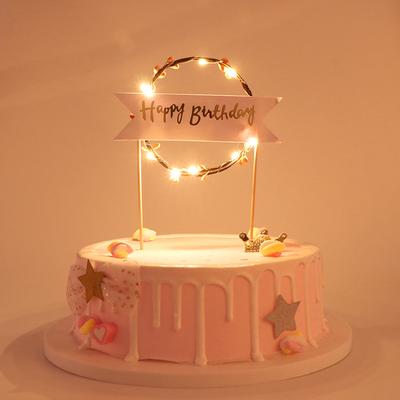 Virágos LED-es cupcake fedők Sármány zászlók boldog születésnapi partihoz tortafedő díszítő kellékek