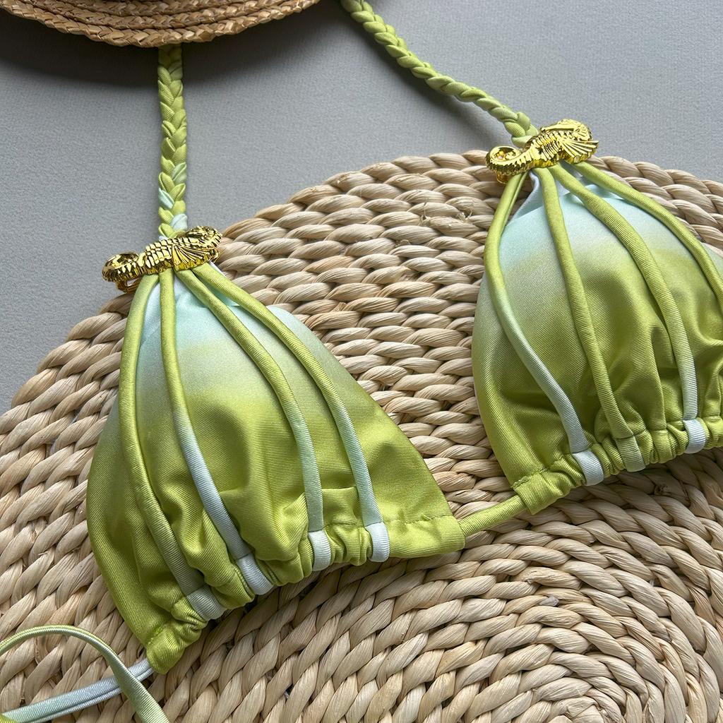 2026 New Bikini Sexy Tie Dye Split swimwear for woman Swimwear Women