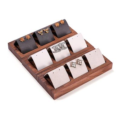Walnut Jewelry Rack Retro Simple Style Stud Earrings Display Rack Jewelry Counter Gold Silver Earrings Earrings Display Props