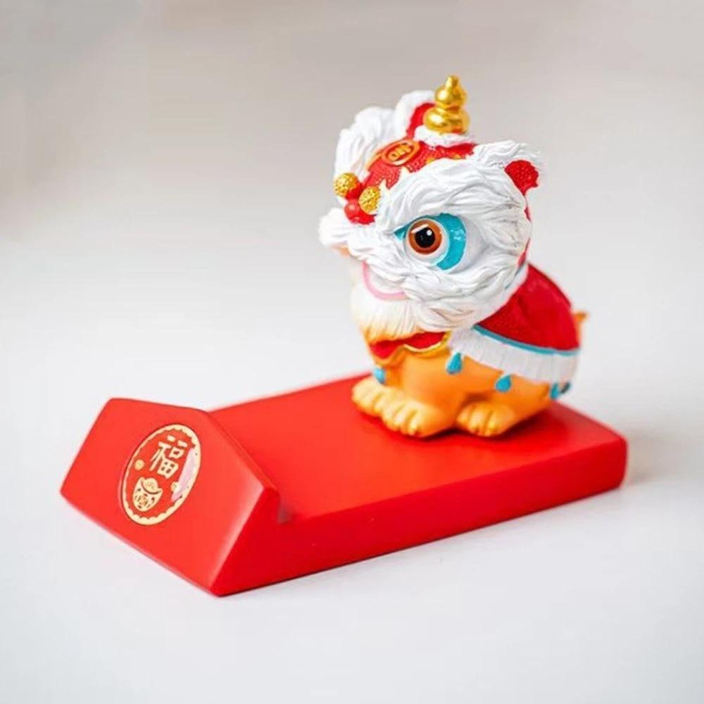 Year of The Horse 2026 Horse Year Figurines Lion Dance Mobile Phone Stand  Spring Festival