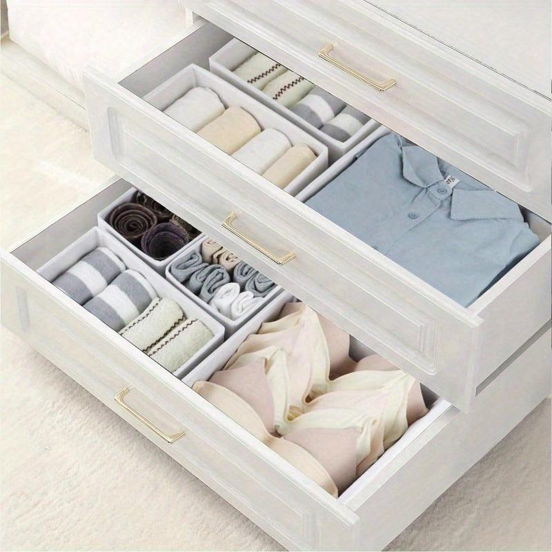 Foldable Fabric Storage Box, Wardrobe, Dressing Table, Drawer Organizer, Fabric Basket, Box Container, Baby Clothes Divider, Underwear, Bra, Socks