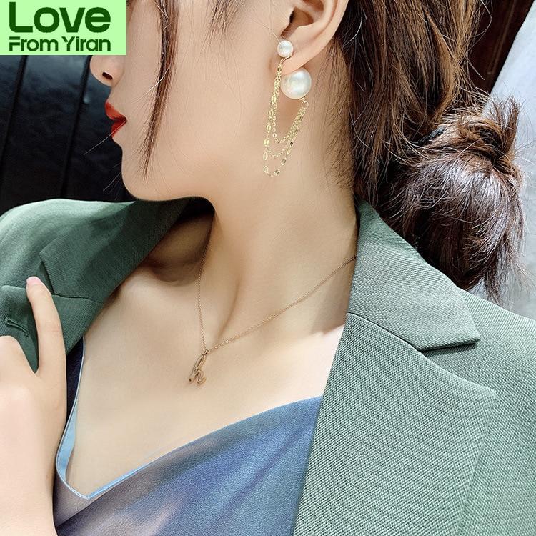 New Pearl Earrings For Women Double Sided Jewelry Personality Korean Earings Bijoux Birthday Gifts
