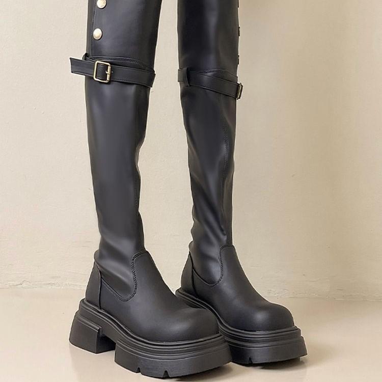 Ji Small Martin Boots Female Internet celebrity Knight Boots Over Knee Boots Thick Skinny Boots