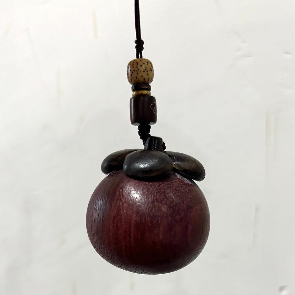 Strawberry Wooden Pendant Phone Chain Mangosteen Car Keyring Cute Sandalwood Keychain  Men