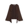 Autumn New Women's Clothing Bows Lace-up round Neck Long Sleeves Drape Laminated Decoration Shirt 1058629
