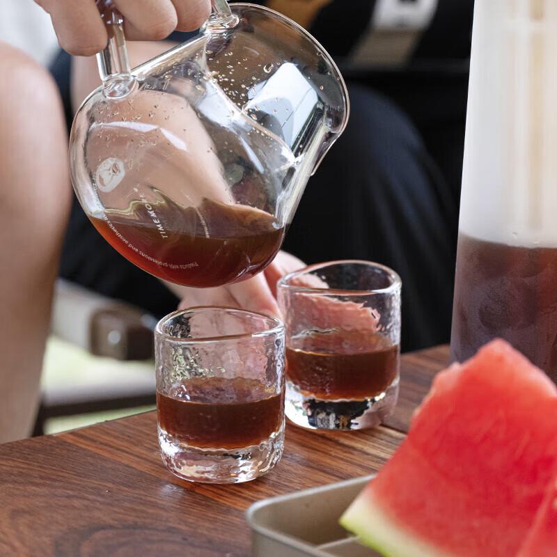 Japońskie Młotkowane Szklane Filiżanki do Kawy Timemore (2 szt)