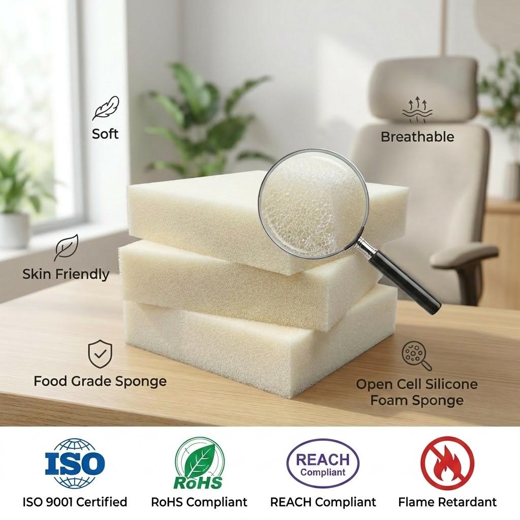 Washable 4D Silicone Foam Breathing Sponge Food Grade All-age Safe Material for Premium Breathable Pillow & Mattress