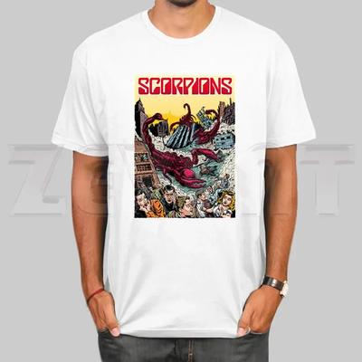 Scorpions Music Metal Rock Band Tričko Pro muže Krátký rukáv Ležérní Pánské Topy Anime Tričko Bílé tričko s potiskem dámské Trička