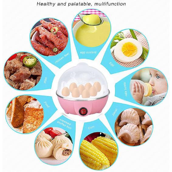 350W Electric Egg Cooker, 7 Egg Capacity Rapid Egg Cooker for Hard Boiled, Poached, Scrambled, or Omelets, Auto Shut Off Feature, with Water
