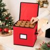 Foldable Bauble Storage Box with 96 Compartments Transparent Window