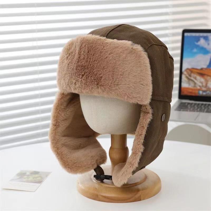 Winter Lei Feng Hat for Men and Women, Autumn and Winter, Fleece-lined, Warm, Cycling, Earflap Hat, Outdoor, Hiking, Skiing, Train Head Hat