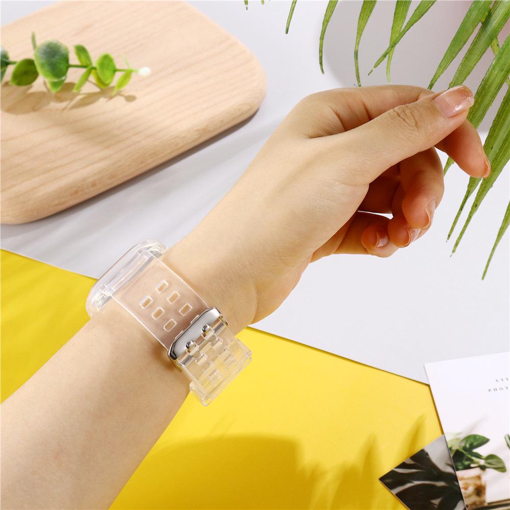 Transparent Glacier Replacement Strap with Integrated Protective Case for Apple Watch Series 7/SE/6