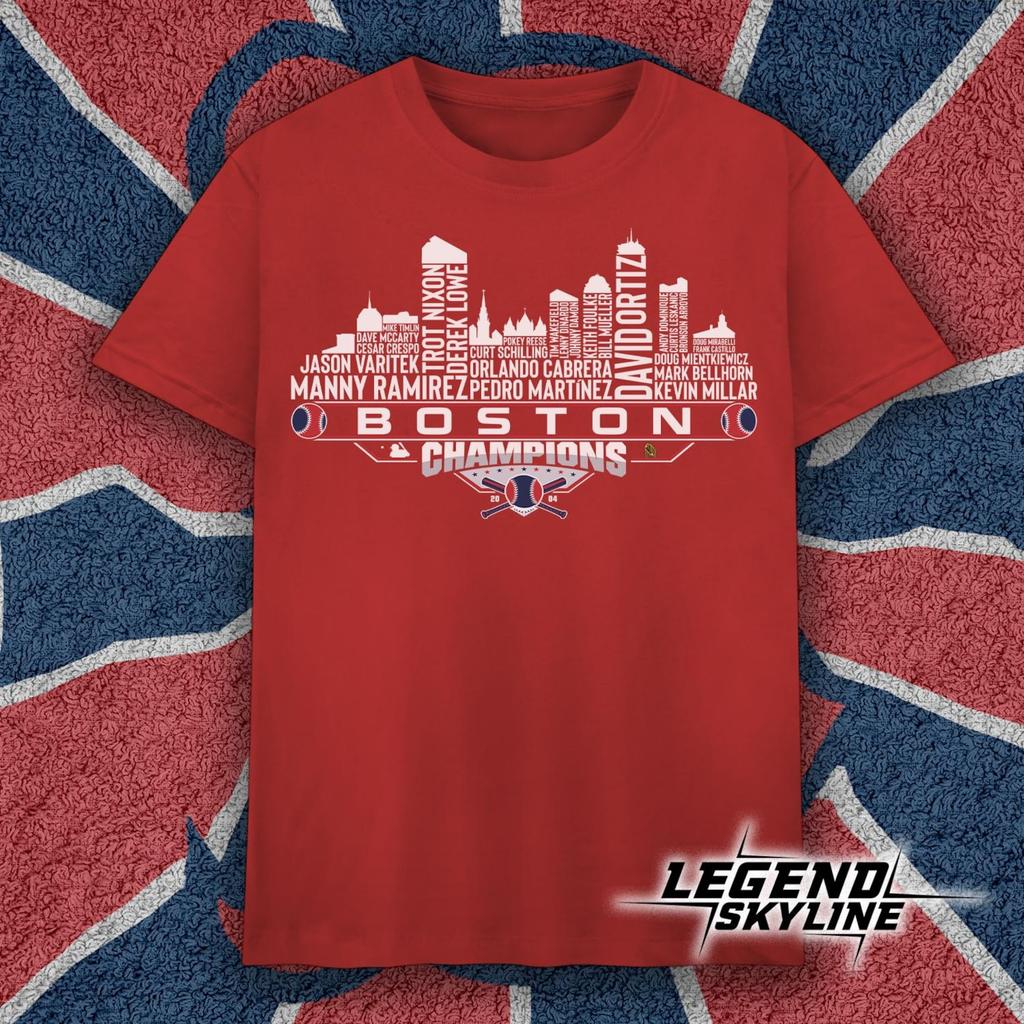 Boston Dream Team Baseball Champions 2004, Boston City Skyline Shirt and kids tshirt