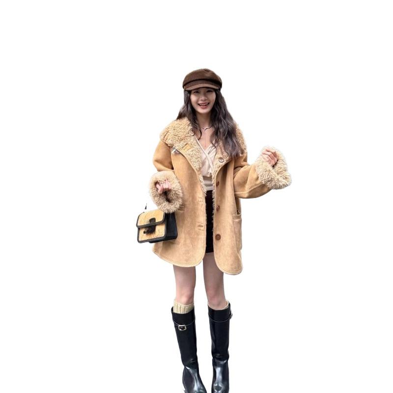 Winter Warm Women  Jacket Loose  Fleece Lined Thick Coat Outerwear