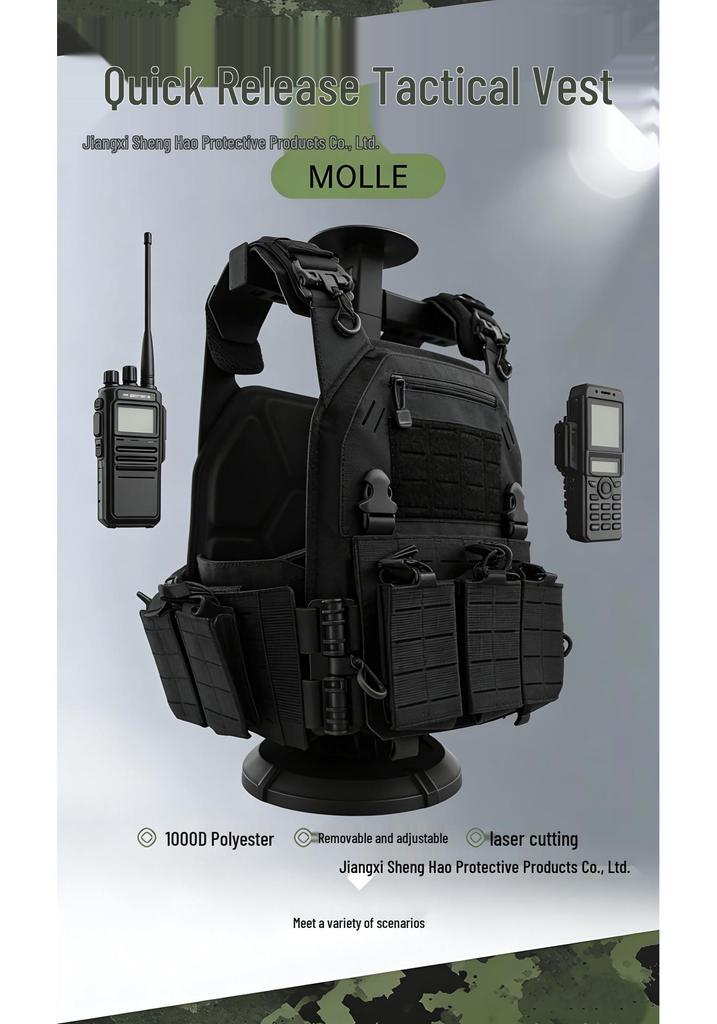 Tactical Quick-Release Vest with Inserts: Outdoor Training Essential