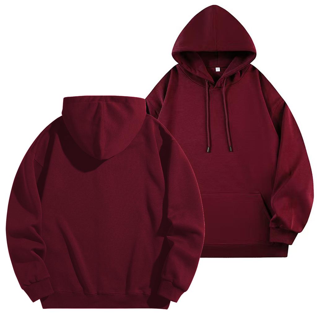 DIY Custom Logo Black Hooded Sweatshirt Pure Cotton Long-Sleeved Pullover Casual Top for Men And Women Autumn Winter Fashion