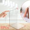 Set of 8 Transparent Acrylic L-Shaped Book Supports, Clear PMMA Book Holder, Versatile Display Stand for Office, And Bedroom