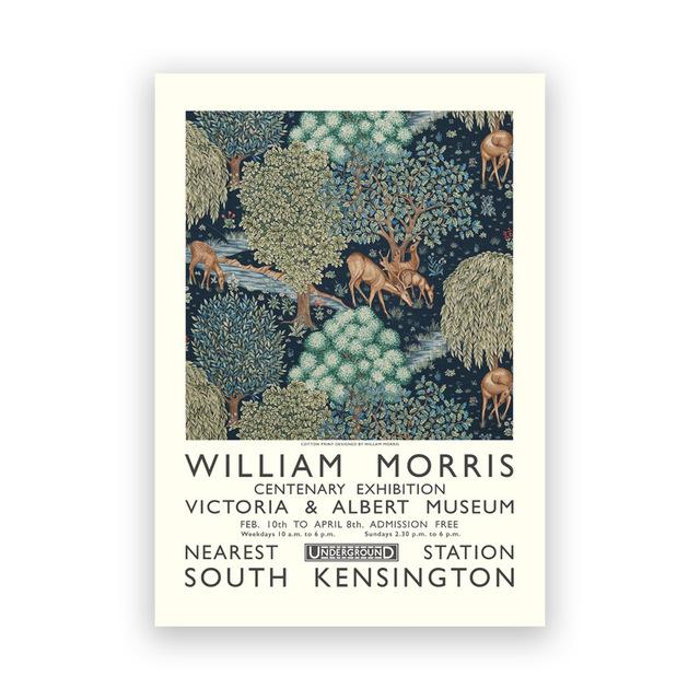 Victoria and Albert Museum Exhibition Poster London Underground William Morris Canvas Print The Art Nouveau Painting Wall Decor