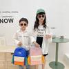 Stylish Dual Color Backpack For Kids Large Capacity Durable Nylon Canvas Preschool Bag