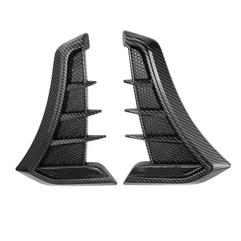 Car styling exterior accessories 1 pair universal black carbon car fender side vents air intake hole grille sticker cover