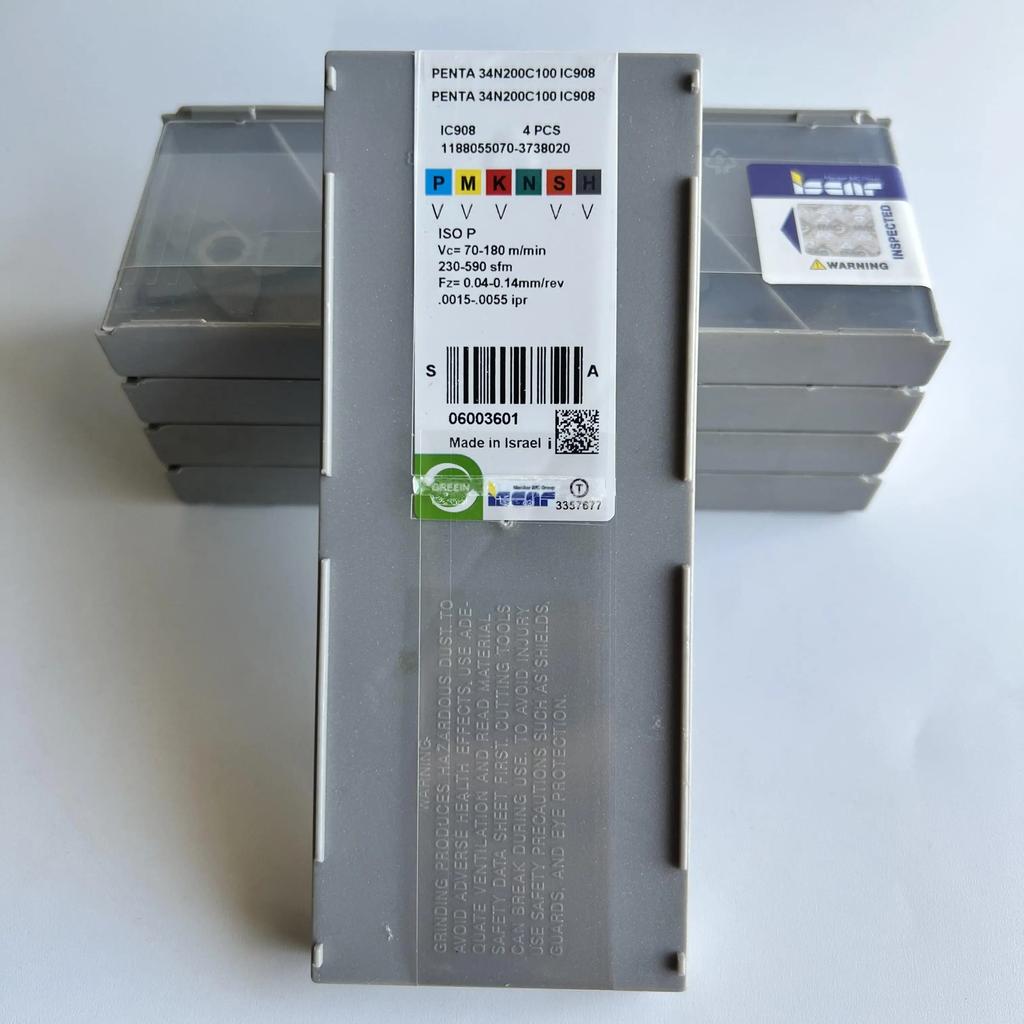 ISCAR / PENTA34N200C100 IC908 Industrial indexable carbide inserts 4 Pcs