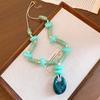 Geometric Acrylic Necklace Oval Sweater Chain Vintage Geometric Necklace  Vintage Style