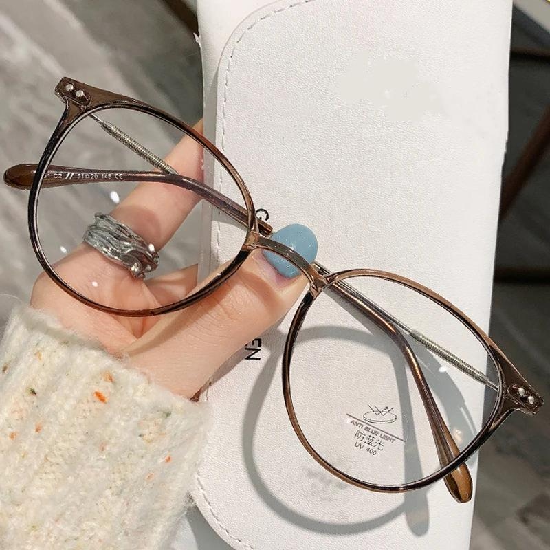 Round Blue Light Blocking Short Sighted Eyewear Luxury Ladies Myopia Glasses Unisex Stylish Women's Minus Sight Eyeglasses -4.0 Quality