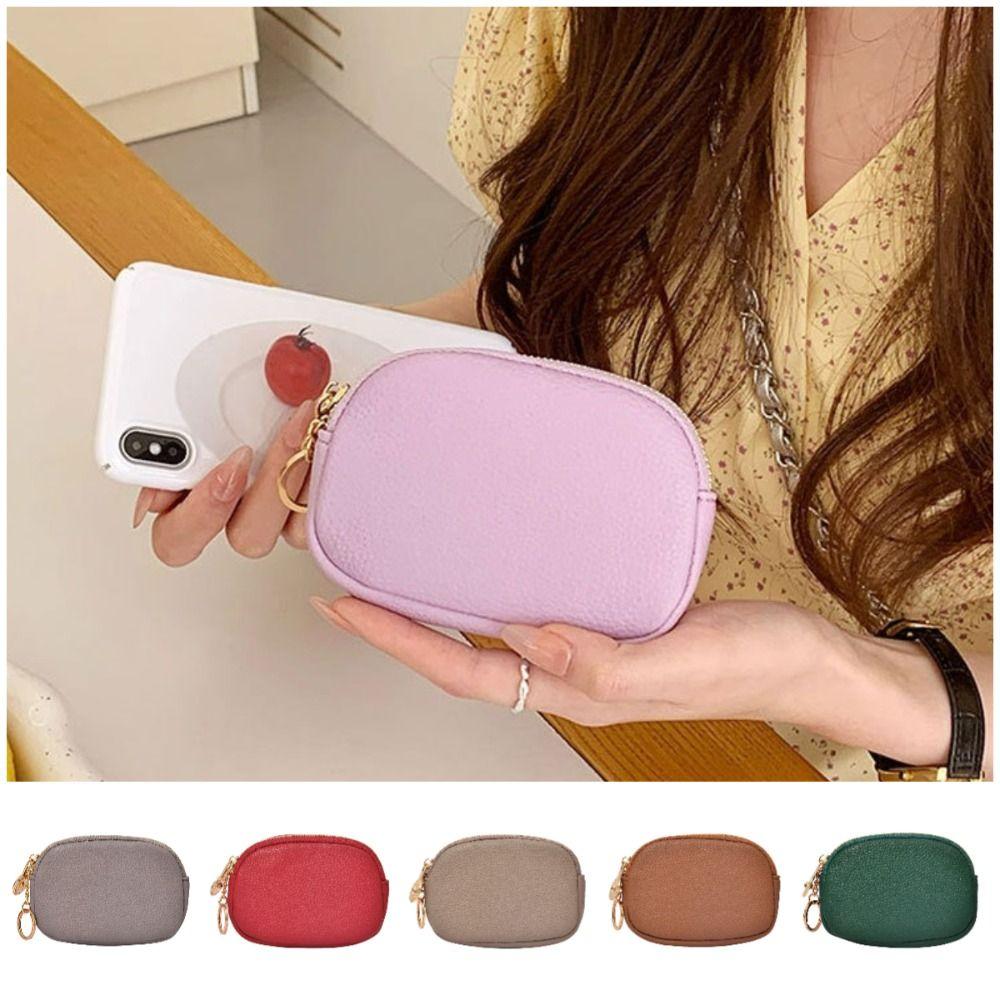 

Lipstick Pouch Leather Key Case Mini Bag Pendant Accessories Earphone Storage Bag Girls/Female сірий