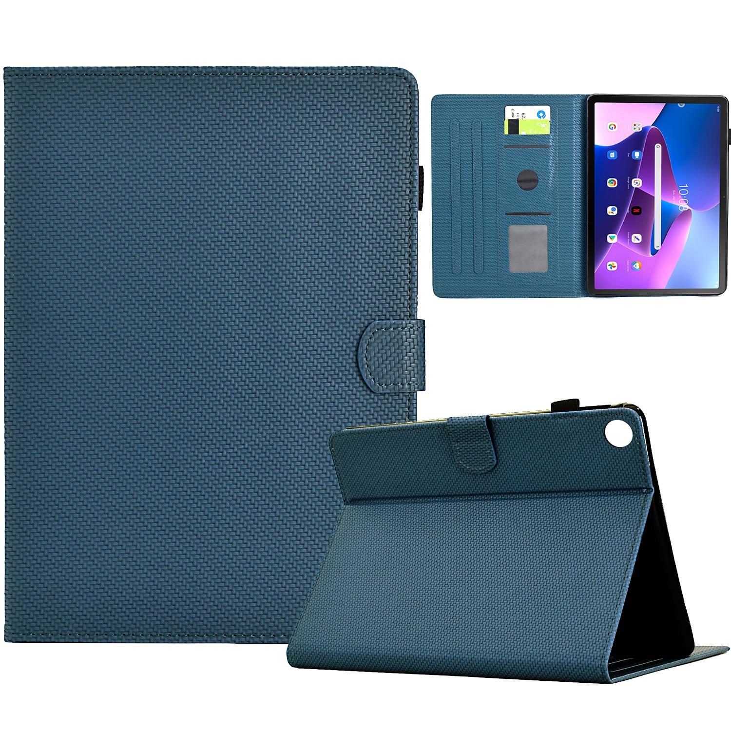 

For Lenovo Tab M10 (Gen 3) Case PU Leather Protective Tablet Cover with Card Slots Sapphire