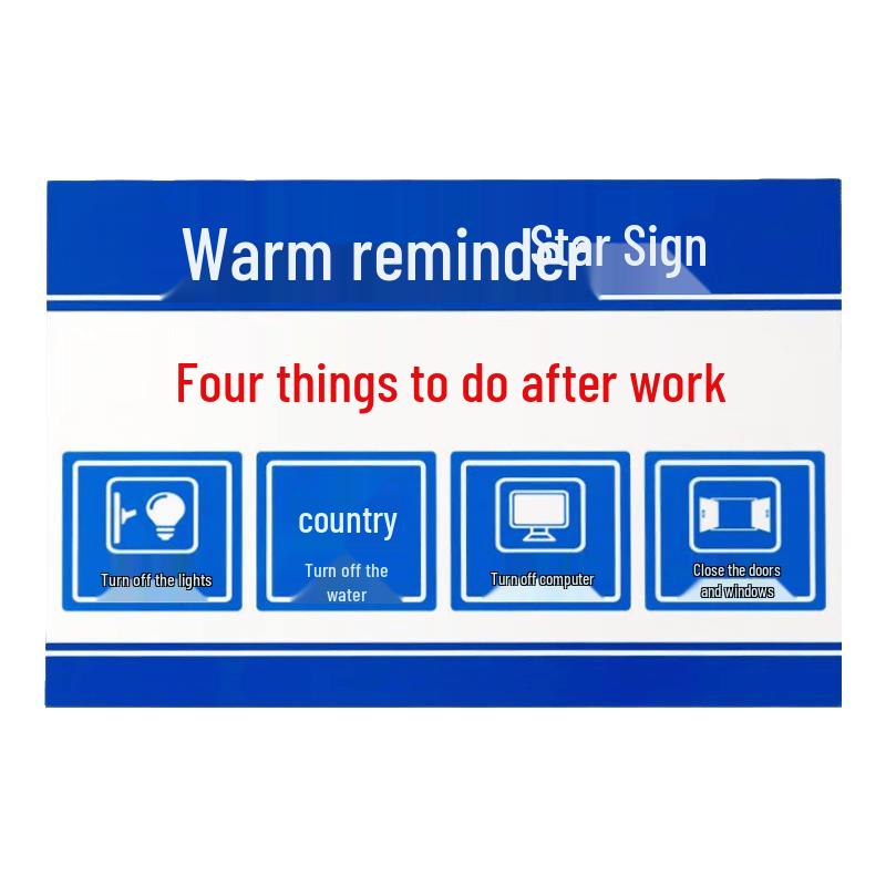 Self-Adhesive Safety Reminder Sign 30x20cm (2 sheets)