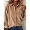 Women S Corduroy Long Sleeve Loose Casual Thick Shirt