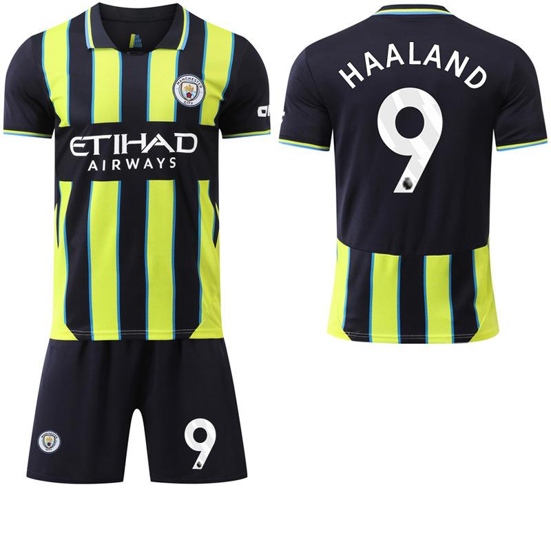 Football training jersey 2425 Manchester City away jersey Football jersey No. 9 Haaland 17 De Bruyne foreign trade clothing #16