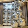 25PCS Gold and Silvery Square Foil Balloon Wall Backdrop Double Sided Balloon Arch Garland Kit for Anniversary Engagement Party