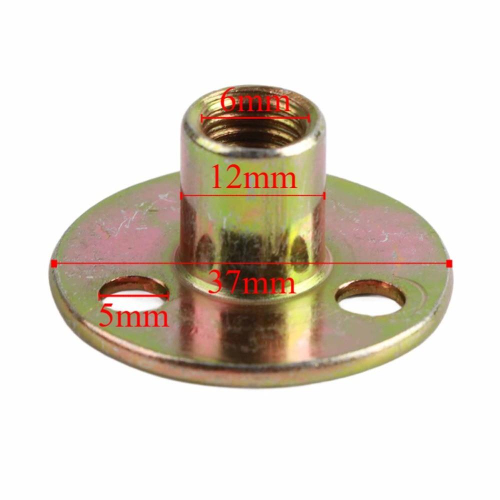 10pcs M6 / M8 / M10 Thread T-Nut / Tee Nut Carbon Steel Screw-in Type Brad Hole T Nut Female Thread Flange Insert Nut