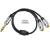 Auditory Cable Converter 6.35 Male to 2x 3.5 Female Splitter for Headphone