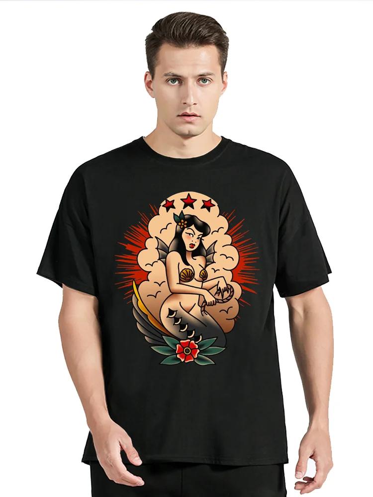 Summer  Tshirt Pin Up Girl Hot Rod Tattoo T-shirt Musik Garage Oldschool V8 USA V6 Tshirt Fashion O-neck Unisex Tops Tees