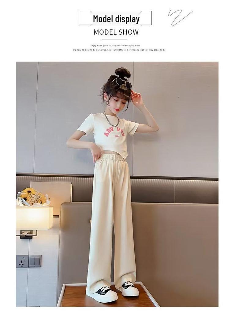 Stylowe letnie spodnie z szerokimi nogawkami z jedwabiu lodowego dla dużych dziewcząt - Wszechstronne, wyszczuplające i codzienne