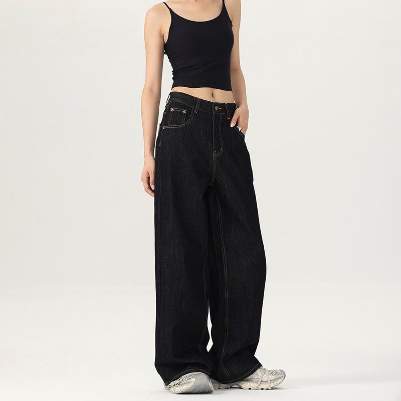 New American Retro Wide-leg Jeans Original Cattle Men's Loose and Simple Casual Floor-mopping Pants