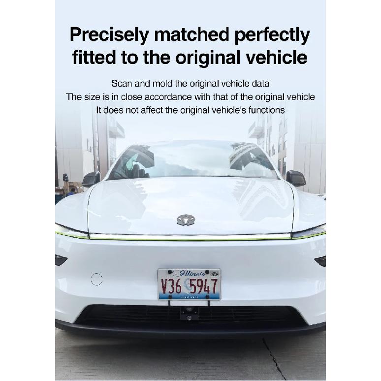 Fit For Tesla Model Y Juniper Model 3 Highland 2025 Diamond Free Front License Plate Holder Adhesive Free License Plate Holder