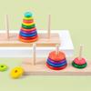 Classic Wooden Puzzle Stack Tower 10 Rings Mathematical Toy Educational Toys  Early Education
