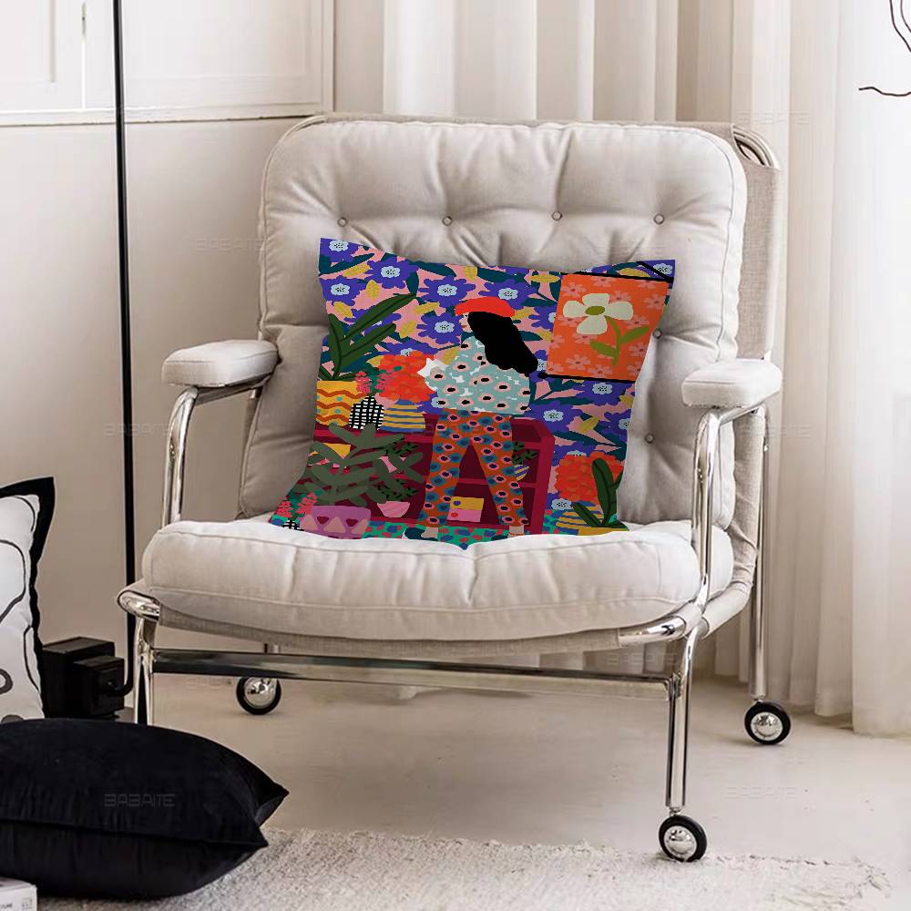 Multicolored Abstract Garden Pillowcase Toon Gift Cushion Cover Bedroom Home Sofa Chair Seat Decor Pillow Case