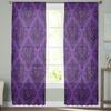 Indoor Tulle Curtains Pattern Texture Purple Girls Bedroom Exquisite Voile Curtain Living Room Kitchen Chiffon Fabric Curtains
