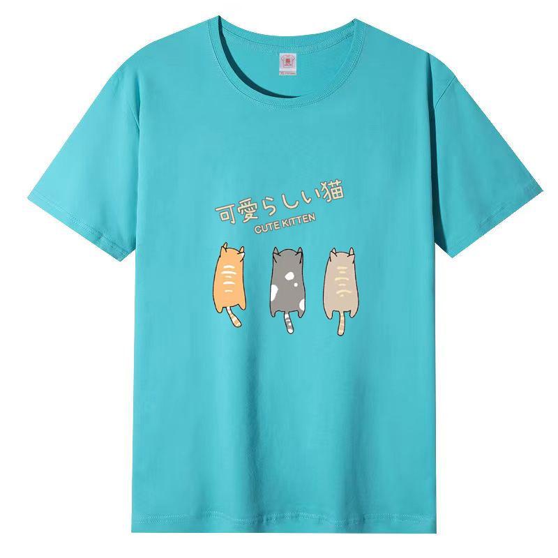 Cotton New Short-sleeved T-shirt Loose Large Size Women's Tops Summer Korean Version of The T-shirt Women