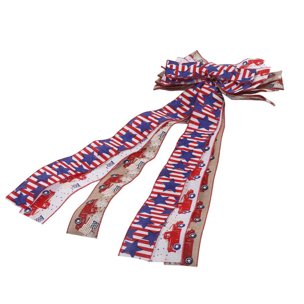 Independence Day Bowknot 11.8x27.6in Vibrant Colors Fadeless Durable Widely Used Patriotic Bowknot for 4th of July