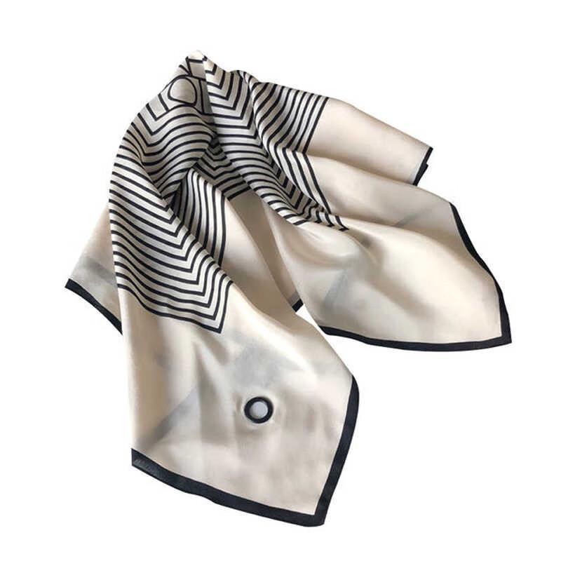 NINA SOLOR Nordic Simple Mulberry Silk Scarf with Inlaid Buckle