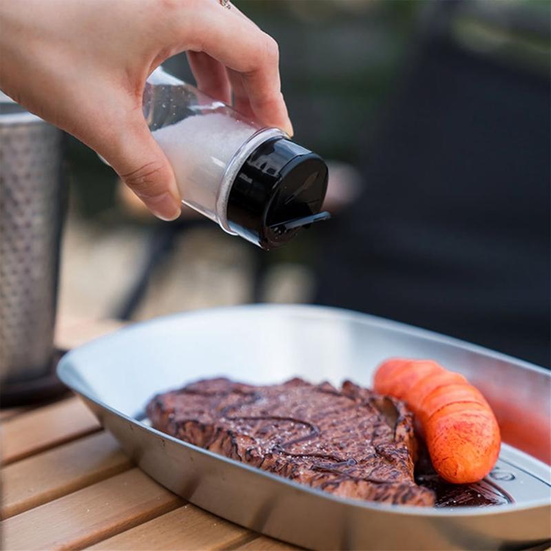 Seasoning Bottles Dispenser with Bag Transparent Leak-Proof Powder Spice Shaker
