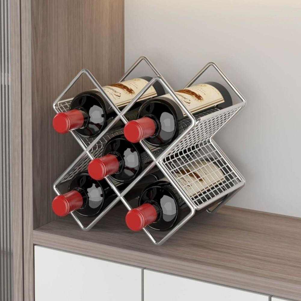 Desktop Wine Holder Wine Rack Wrought Iron Storage