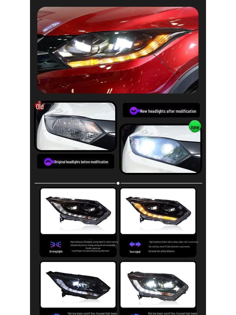 2015-2018 Honda Vezel HRV LED Projector Headlights with DRL & Sequential Turn Signals